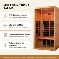 1 Person Extendable FAR Infrared Sauna for Home, Hemlock Wood Low EMF 6 Carbon Heaters Indoor Saunas with LED Lights, Bluetooth Speaker, Digital Control Panel, and Seating Bench — Results & Stats