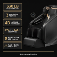 4D Massage Chair Full Body, Zero Gravity Massage Chair with Heat and Foot Massage with Airbags, Kneading, Bluetooth, LCD Touch Control - Black — Results & Stats