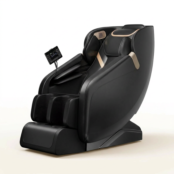 4D Massage Chair Full Body, Zero Gravity Massage Chair with Heat and Foot Massage with Airbags, Kneading, Bluetooth, LCD Touch Control - Black — Studio Shot