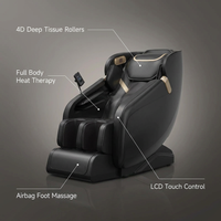 4D Massage Chair Full Body, Zero Gravity Massage Chair with Heat and Foot Massage with Airbags, Kneading, Bluetooth, LCD Touch Control - Black — infographic
