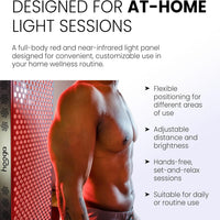 Red Light Therapy Panel Designed for Full Body Sessions, 300 Quad Chip LEDs, 4 Wavelengths, Brightness Control