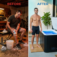 Cold Plunge Tub Designed for Home Recovery, Built-In Ice Maker, Cools to 33F, Ozone Disinfection, UV Resistant — Before & After