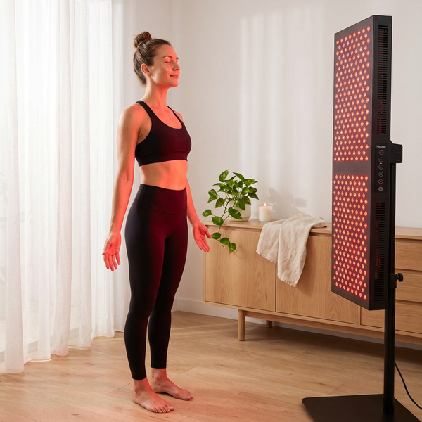Red Light Therapy Panel Designed for Full Body Sessions, 300 Quad Chip LEDs, 4 Wavelengths, Brightness Control